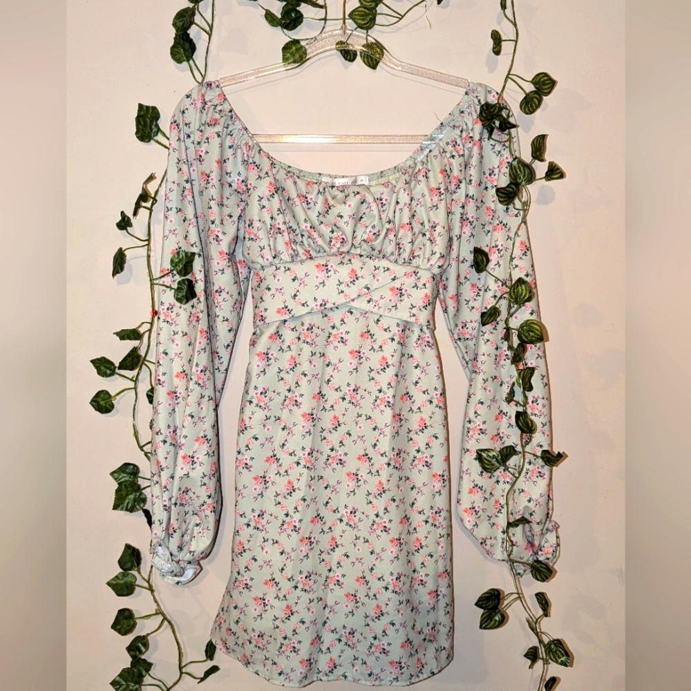 Altar'd State Lola floral crossover Dress Medium